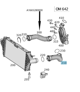 Original Mercedes-Benz Ladeluftschlauch rechts. ML/GLE/GL W166, GLE W292 6