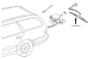 Original Mercedes-Benz Wischerblatt Hinten, W123 Kombi, W210 Kombi 2