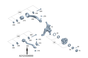 Original Mercedes-Benz Querstrebe vorne unten rechts. E-Klasse W212 2