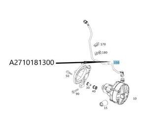 Original Mercedes-Benz Regenerierleitung Luftpumpe-Ansaugrohr. C-Klasse, E-Klasse, SLK 6
