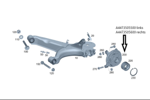 Original Mercedes-Benz Radträger hinten rechts. V-Klasse W447, W448 2