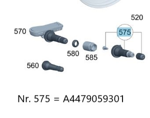 Original Mercedes-Benz Reparatursatz RDK Sensor Schrader, V-Klasse W447, W448 4