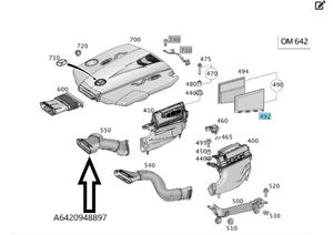 Original Mercedes-Benz Luftleitung rechts. W166 / OM642 6