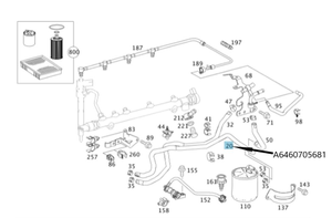 Original Mercedes-Benz Kraftstoffschlauch, Filter > Hochdruckpumpe OM 646 5