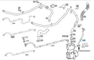 Original Mercedes-Benz Kühlwasserleitung Luftpresser. OM902, 906, 925, 926 6