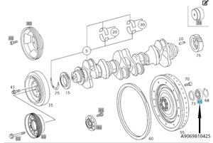 Original Mercedes-Benz Kugellager-Kurbelwelle. OM 904. Atego 5