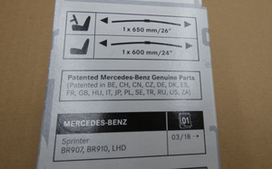 Original Mercedes-Benz Wischerblatt-Satz vorne. Sprinter W907, W910 3