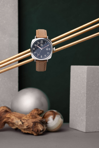 Original Mercedes-Benz Armbanduhr silber schwarz cognacbraun, Edelstahl - 5