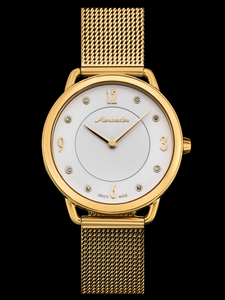 Original Mercedes-Benz Armbanduhr Damen Classic Lady Gold Swiss made - 5