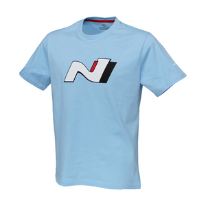 Original Hyundai N T-Shirt Performance blue geprägtem N-Logo 3D Rubber Print 1