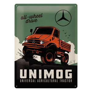 Original UNIMOG Blechschild gewölbt 30x40cm Retro Nostalgie Vintage Geschenk 1