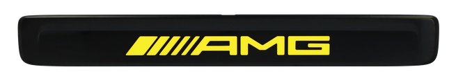 Original Mercedes-Benz Wechselcover für beleuchtete Einstiegsleiste Edelstahl, schwarz / gelb