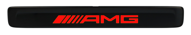 Original Mercedes-Benz Wechselcover für beleuchtete Einstiegsleiste Edelstahl, schwarz / rot