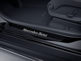 Original Mercedes-Benz Wechselcover für beleuchtete Einstiegsleiste Edelstahl, schwarz / weiß