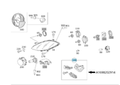 Original Mercedes-Benz Reparatursatz Scheinwerfer links. A-Klasse W169