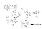 Mercedes-Benz Reparatursatz Scheinwerfer rechts. A-Klasse W169