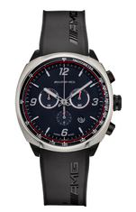 Original Mercedes-Benz Armbanduhr schwarz / anthrazit / rot, Edelstahl / Titan / Kautschuk