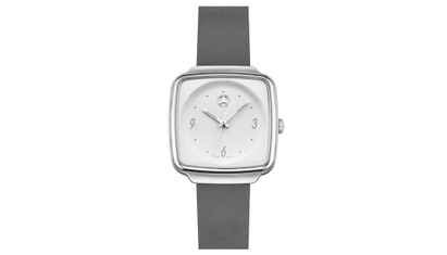 Armbanduhr Damen, Modern weiß / anthrazit / schwarz, Edelstahl / Kalbsleder