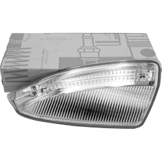 Spiegelblinker vor einer Verpackung