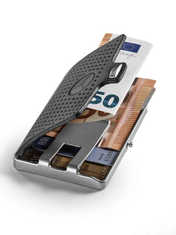 Geldbörse schwarz geöffnet