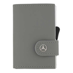 Mini-Geldbörse silbergrau, Rindleder