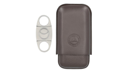 Zigarrenetui dunkelbraun, 100% Rindleder / 100% Lammleder