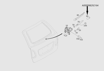 Original Mercedes-Benz Abdeckkappe Wischermutter-Heckwischer. ML, GL W164, W166