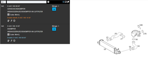 Original Mercedes-Benz Ansauggeräuschdämpfer C-Klasse W203 / 320CDI