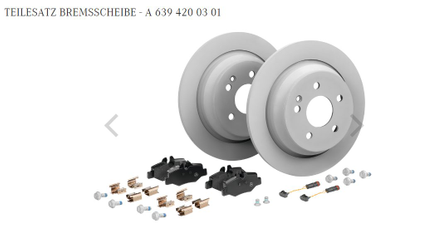 Original Mercedes-Benz Bremsensatz hinten. Viano W639