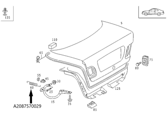 Original Mercedes-Benz Feder / Heckdeckel. CLK W208