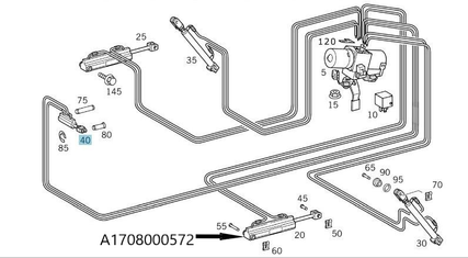 Original Mercedes-Benz Zylinder / Verdeckverschluss. Hauptantrieb links. SLK R170