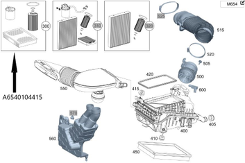 Original Mercedes-Benz Teilesatz Filter Motor. V-Klasse W447