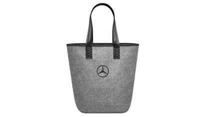 Original Mercedes-Benz Einkaufstasche, grau / schwarz, 100% Polyester