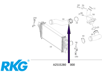 Original Mercedes-Benz Ladeluftschlauch rechts. R-Klasse W251-2