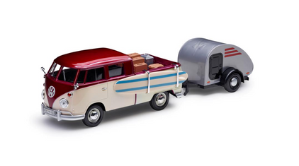 Original VW Modellauto T1 Pickup mit Wohnanhänger-2