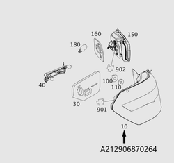 Original Mercedes-Benz Rückleuchte links. E-Klasse W212-2