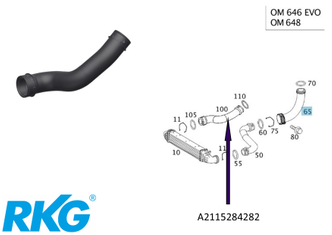 Original Mercedes-Benz Ladeluftschlauch rechts E-Klasse W211-1