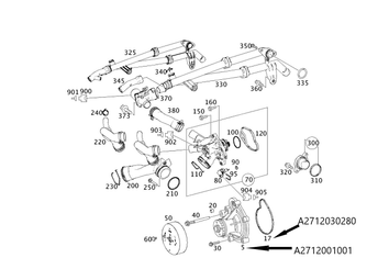 Original Mercedes-Benz Wasserpumpe inkl. Dichtung. C-Klasse, E-Klasse, SLK, CLK (OM271)-1