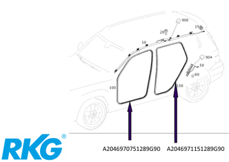 Original Mercedes-Benz Tür-Kantenschutz hinten links/rechts. GLK X204-1