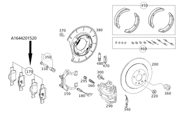 Original Mercedes-Benz Bremsklötze hinten. GL, W164-1