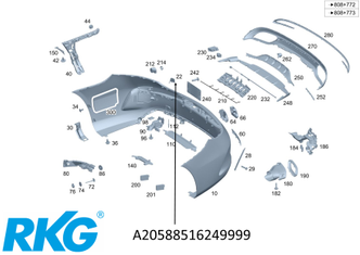 Original Mercedes-Benz Abdeckung Abschleppöse. C-Klasse W205-1