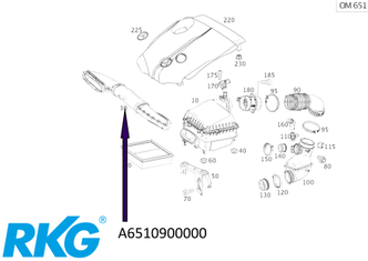 Original Mercedes-Benz Luftansaugschlauch. CLA W117, A-Klasse W176, B-Klasse W246-1