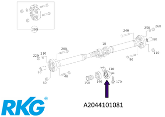 Original Mercedes-Benz Faltenlager / Gelenkwelle. C-Klasse W204, E-Klasse W207, W212-1