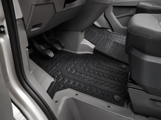 Volkswagen Allwettermatten – 3-teiliges Gummi-Fußmatten-Set, Titanschwarz, für VW Crafter (Facelift)-1