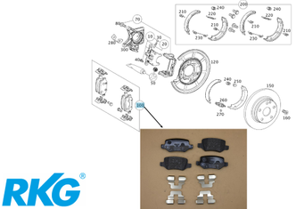 Original Mercedes-Benz Bremsklötze hinten. A-Klasse W169, B-Klasse W245-7