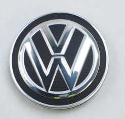 Original Volkswagen Nabenkappen / Radzierblenden | Schwarz mit Chromring | Ø ca. 65 mm-2