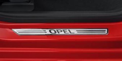 Opel Schwellerzierleisten – Edelstahloptik mit Opel-Schriftzug (4-teilig, passgenau)-1