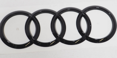 Audi Ringe Emblem Black Edition – Logo Aufkleber Schwarz Glänzend, A3 8V-1