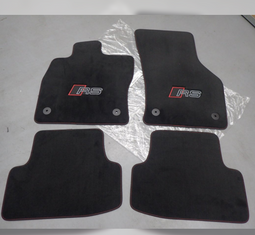 RS3 Textilfußmatten 4-teiliges Set für Audi A3/S3 RS3 – Schwarz Rot Nähte-1