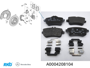 Bremsklötze hinten. ML / GLE W166, GLE W292. *A0004208104* Original MB-1